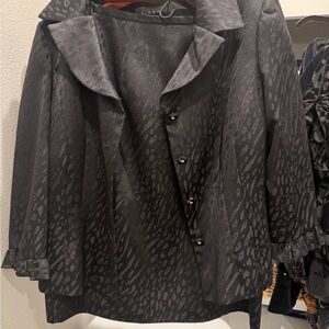 Chico's Black Patterned Women's Jacket and skirt